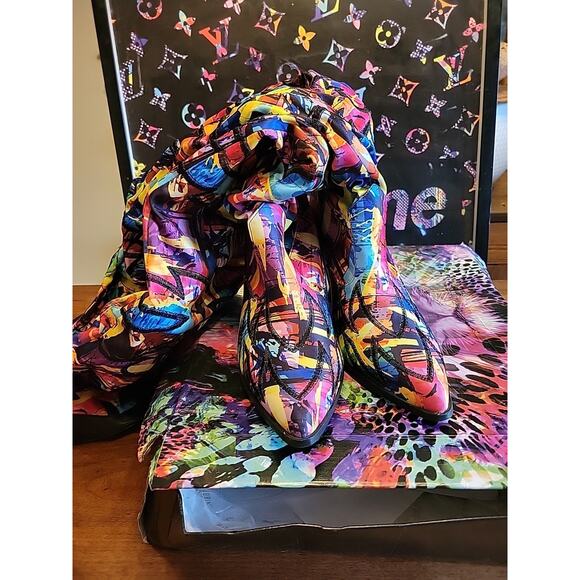 Cape Robbin Kelsey Western Slouch Thigh High Cowboy Boot Women's Sz 11 Colorful - Picture 2 of 15